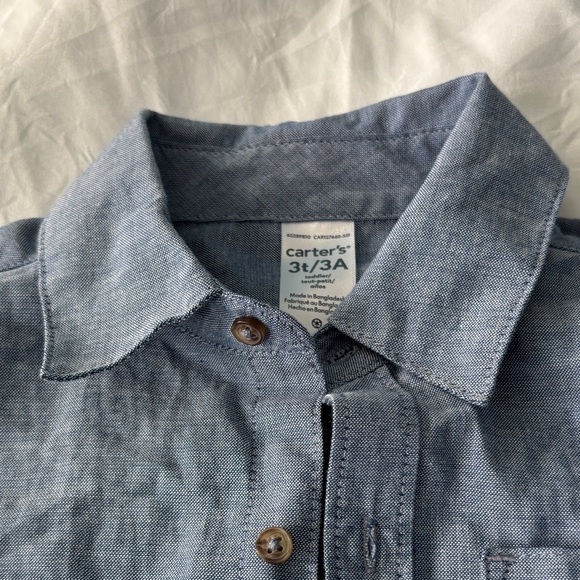 Carter's Denim Blue Button-Down Shirt for Kids - Picture 6 of 6